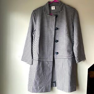 Cabi 5474 striped car coat navy and grey